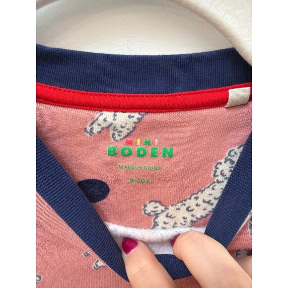 Mini Boden Girls 9/10 Long Sleeve Pink Dog Poodle Print Dress - Picture 3 of 4